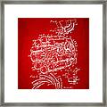 1946 Jet Aircraft Propulsion Patent Artwork - Red Framed Print