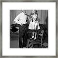 1950s Confident Little Girl Standing Framed Print