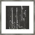1953 Fender Bass Guitar Patent Artwork - Gray Framed Print