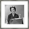 1960s Portrait Secretary Seated Framed Print