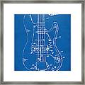 1961 Fender Guitar Patent Minimal - Blueprint Framed Print