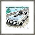 1970 Hemi Cuda Plymouth Muscle Car Sketch Rendering Framed Print