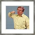 1970s Man Raising Fist Angry Framed Print