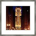 Buildings Lit Up At Night, Chicago #2 Framed Print