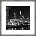 Cleveland In Black And White Framed Print