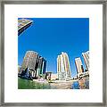 Downtown Miami Fisheye Framed Print