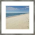 Footprints On Beach, Nantucket #2 Framed Print