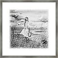 Girl And The Ocean #1 Framed Print