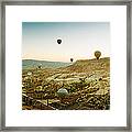 Hot Air Balloons Over Landscape #2 Framed Print