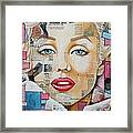 Marilyn In Pink And Blue Framed Print