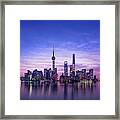 Panoramic Skyline Of Shanghai #2 Framed Print