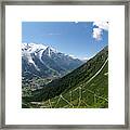 Paragliding Over The Chamonix Valley #2 Framed Print