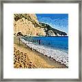 Porto Katsiki Beach In Lefkada Island #3 Framed Print