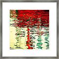 Reflection In Water Of Red Boat #2 Framed Print