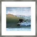 Surfer Riding Wave In Sea #2 Framed Print