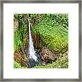 Tropical Waterfall In Volcanic Crater #2 Framed Print