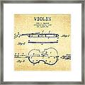 Violin Patent Drawing From 1928 #1 Framed Print