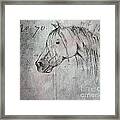 Watercolor Horse Head - Digital Effect Framed Print