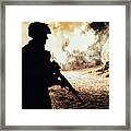 Black Silhouette Of Soldier #21 Framed Print