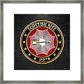 22nd Degree - Knight Of The Royal Axe Jewel On Black Leather Framed Print