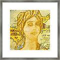 Ancient Cyprus Map And Aphrodite #34 Framed Print