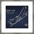 Airplane Patent Drawing From 1943 #5 Framed Print