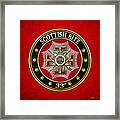 33rd Degree - Inspector General Jewel On Red Leather Framed Print