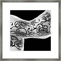3682bw Black Rose Tattoo Side View With Full Breasts Framed Print