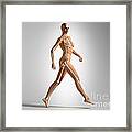 3d Rendering Of A Naked Woman Walking Framed Print