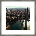 Aerial View Of A City, Chicago, Cook #4 Framed Print
