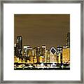 Chicago Skyline At Night #4 Framed Print
