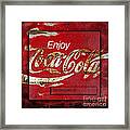 Coca Cola Vintage Rusty Sign #3 Framed Print