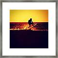 Surfer Silhouette Framed Print