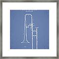 Trombone Patent From 1902 - Light Blue Framed Print