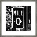 Us Route 1 Mile Marker 0 Start Of The Highway Key West Florida Usa #4 Framed Print