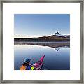Usa, Oregon A Woman In A Sea Kayak #4 Framed Print