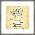 Baseball Glove Patent Drawing From 1922 #1 Framed Print