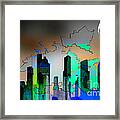 Houston Texas Map And Skyline Watercolor #5 Framed Print