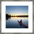 Usa, Oregon A Woman In A Sea Kayak #5 Framed Print