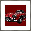 60 Red Corvette Framed Print