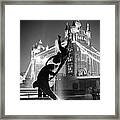 Tower Bridge And Statue #7 Framed Print