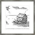 A Back Country Couple Sit On Their Porch Framed Print