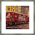 A Big Red Truck In The Barrio Framed Print
