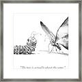 A Butterfly Talks To A Caterpillar Framed Print