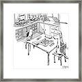 A Cat And Dog Play Scrabble In A Kitchen. 'grrr' Framed Print