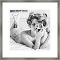 A Chick, A Click, And A Curl Framed Print