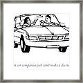 A Couple In A Car With Oars Out The Windows Framed Print