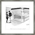 A Couple Looks At A Bed Encased In A Giant Framed Print