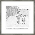 A Daughter Talks To Her Mother As They Leave Framed Print