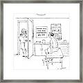 A Doctor Walks Into An Office Where A Patient Framed Print